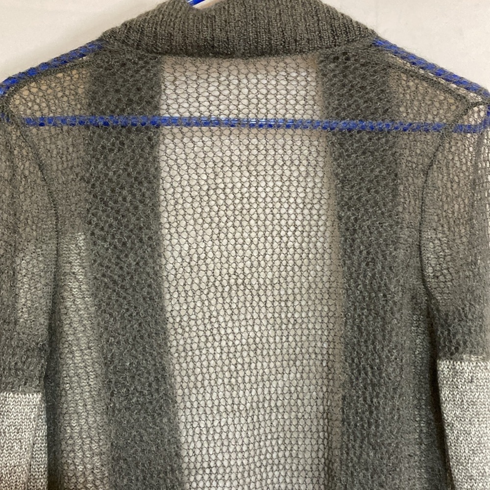 All Saints Two-Tone Grey Open Knit Cardigan sz 0 - Picture 9 of 10